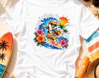 Corgi Beach Vacation Shirt Dog Lover Gift