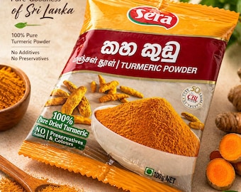 Pure Sri Lankan Turmeric Powder 100g – Authentic Ground Spice, No Additives
