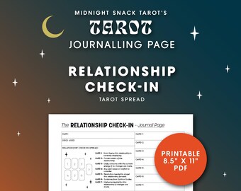 Midnight Snack Tarot - relatie check-in spread - dagboekpagina 8,5 x 11 inch - pdf-download