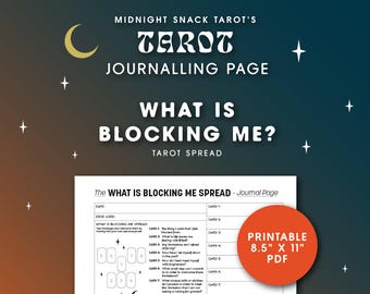 Midnight Snack Tarot - What Is Blocking Me - dagboekpagina 8,5 x 11 inch - pdf-download