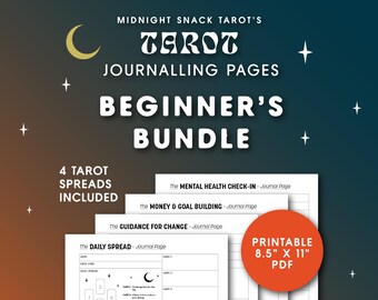 Midnight Snack Tarot - Beginners Bundle Spread - Journal Page 8.5" x 11" - PDF Download
