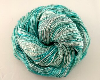 Custom dyed baby alpaca and silk laceweight yarn