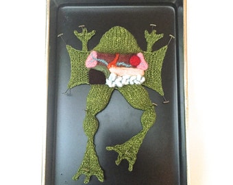 Knitting in Biology 101 in an actual dissection tray