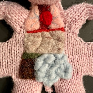 Knitted Fetal Pig: Framed with Black Background image 4