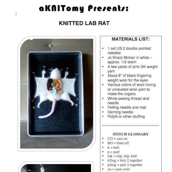 Patron de rat de laboratoire tricoté PDF