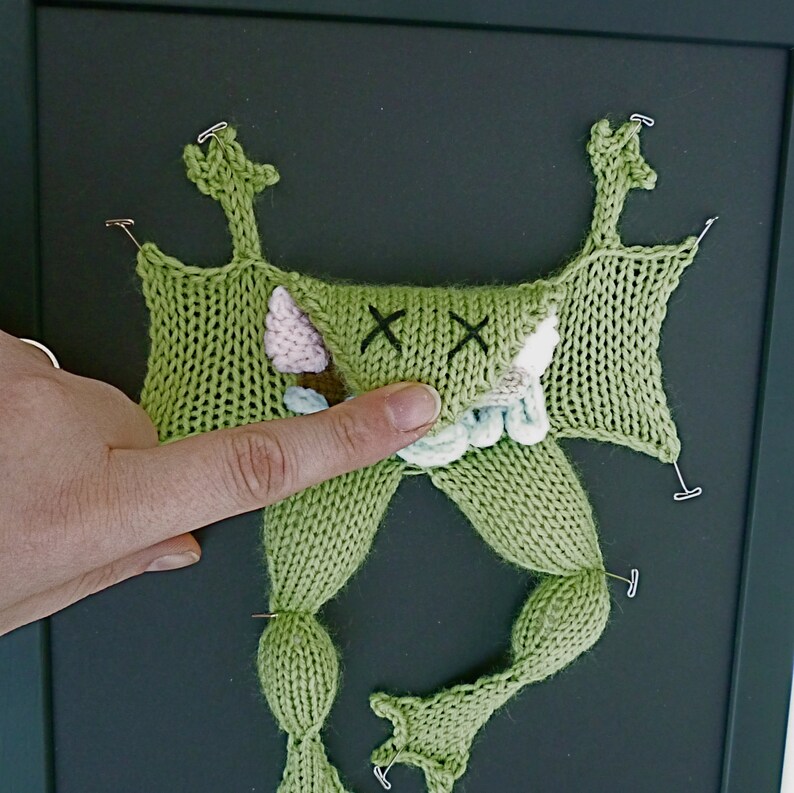 Knitted Dissected Frog 100% Vegan image 2