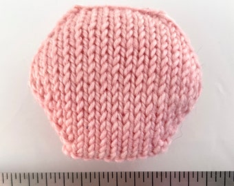 Hand knitted Hexipuffs