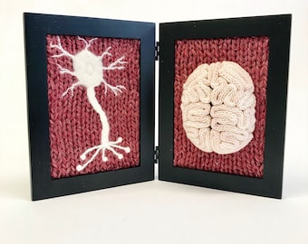 Neurological Study in Wool - Antique Red Background