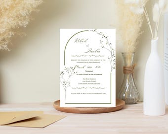 Editable Wedding Invitation Template | DIY Canva Invite | Easy to Customize.