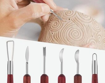 Wooden Pottery Sculpting Tool Set- 6Pcs
