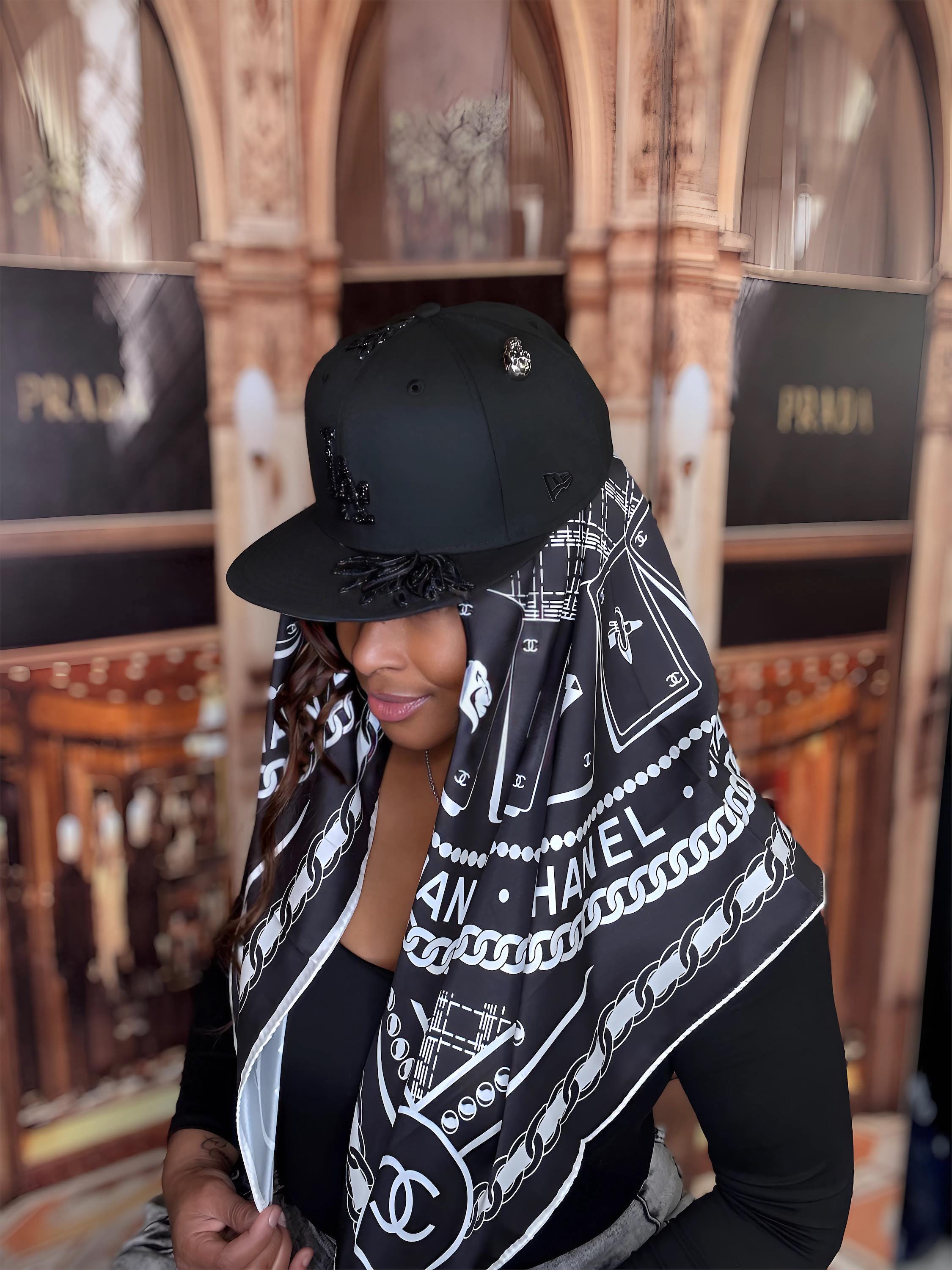 Custom LA Snapback Hat: Hand-embellished Crystals & Chrome Skull