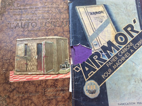 Unusual Collection of Vintage French Purple Copy Paper in