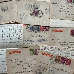 NOUVEAU STOCK Collection de 8 lettres d'amour originales françaises de la Seconde Guerre mondiale, 1939, papier à en-tête de famille éphémères