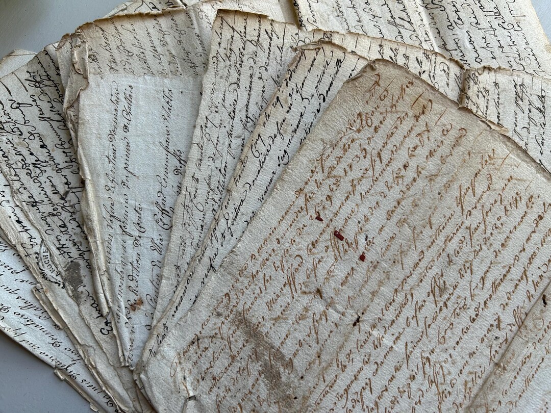 NEW STOCK Stunning Collection of 8 French Tied Antique Documents ...