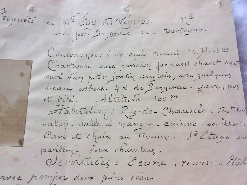 Unusual Vintage French Property Sale Leaflet With Sepia Etsy