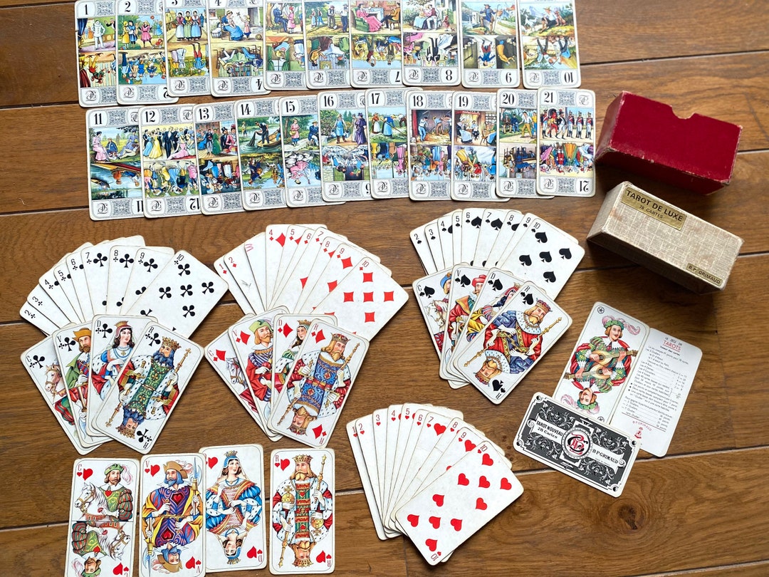 Vintage French Grimaud Tarot Cards Complete Boxed Set Game Etsy