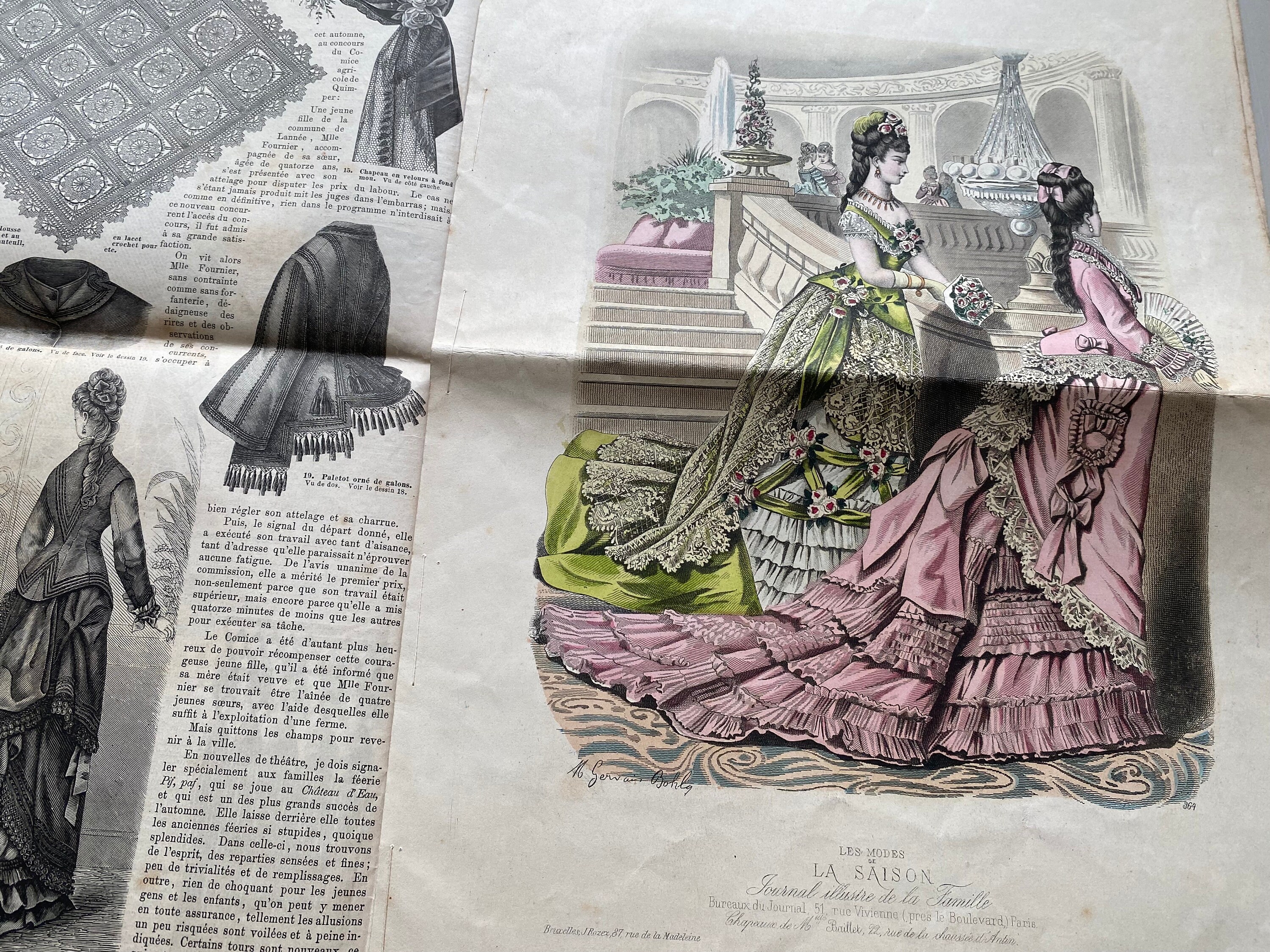 REVUE DE LA MODE 印刷物 1875 年 【商品番号③】 絵画