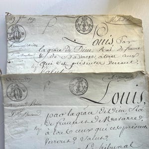 NEW STOCK Pair of French Stunning Antique 1817’s Original Document Handwritten 28 pages Papers Vintage French Old Ephemera