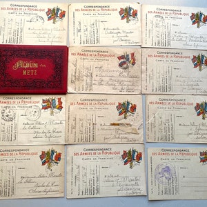 NOUVEAU STOCK 11 superbes cartes postales militaires françaises de la Première Guerre mondiale 1914-18, lettres d'amour, cartes manuscrites 1937-1939