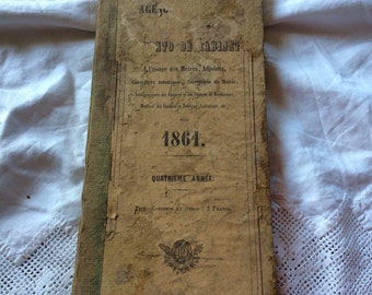 on Hold for Hazel Stunning Antique French 1861 Legal agenda/ journal / diary Unused Craft Arts Paper Ephemera
