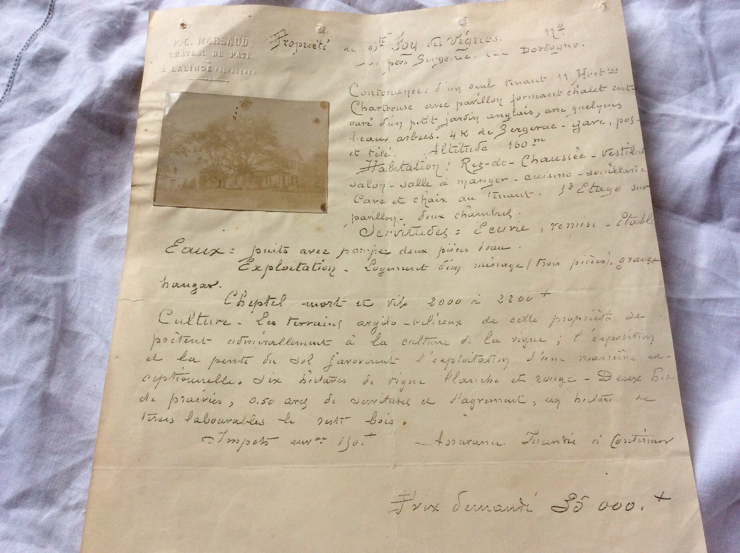 Unusual Vintage French Property Sale Leaflet With Sepia Etsy