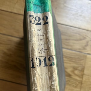 NOWY MAGAZYN Champagne House Vintage 1912 French Onion Skin Copie Lettres / Kopia listu Maszynopis Ręcznie pisany Dziennik Notatnik Ephemera
