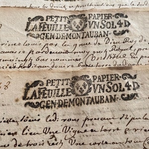 Stunning Antique 1705 French Handwritten Pages Old Paper Craft Bundle Old Paper Ephemera