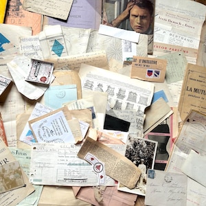 En espera para otoño NO COMPRE 1.5 KILO de efímeras originales Documentos franceses Sobres Cartas Sellos Facturas Diccionario Página Diario