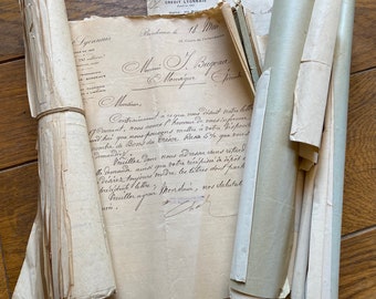 NEW STOCK Unusual Rolled Tied Collection of 1904-10 Letters Receipts Paper Junk Journal Bundle Old Paper Ephemeral