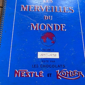 Grote Franse Chocolat Nestle-reclamesticker uit 1957-58 Trading Card Book of Wonders of the World Insects Animals Paper kortstondig