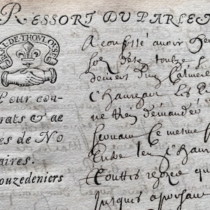 Atemberaubende Antike 1711 Französische Handgeschriebene Seiten Altes Papierhandwerk Altes Papier Ephemera
