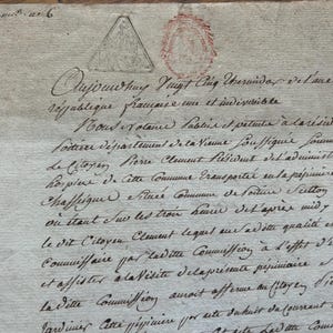 NEUE STOCK Fabelhafte seltene große antike 1700 französische handgeschriebene rote Briefmarke 8 Seiten Pergamentpapiere Dokument handgeschriebenes altes Papier