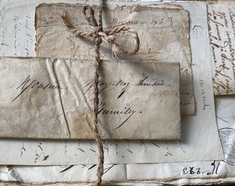 Wonderful Collection of Stunning Antique 1700/1800’s French Handwritten Pages Documents Letters Old Paper Craft Bundle Old Paper Ephemera