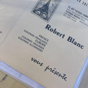 Lote de 25 facturas mecanografiadas francesas vintage de los años 1950 a 1970, cartas con membrete de París utilizadas con papel de escritura a mano, efímeras, manualidades, álbumes de recortes