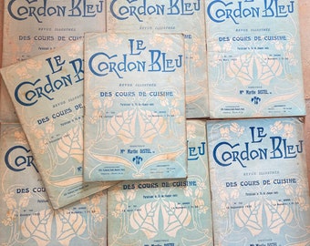 NEW STOCK Original 1920's Le Cordon Bleu French Culinary Cookery Magazine Old Pages Ephemera Menus Junk Journal