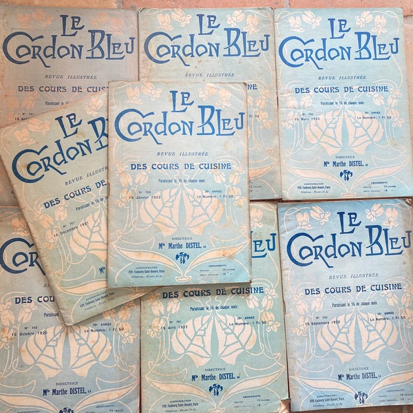 NEW STOCK Original 1920's Le Cordon Bleu French Culinary Cookery Magazine Old Pages Ephemera Menus Junk Journal