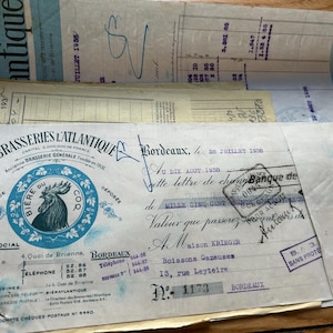 Colección inusual de facturas, cartas, membretes, papel de escritura usado, efímeras y manualidades de la empresa Cockrel Drinks Company, de los años 30.