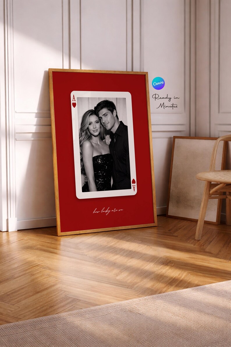 Custom Playing Cards Photo Frame, Anniversary Gift, Couples Keepsake ...
