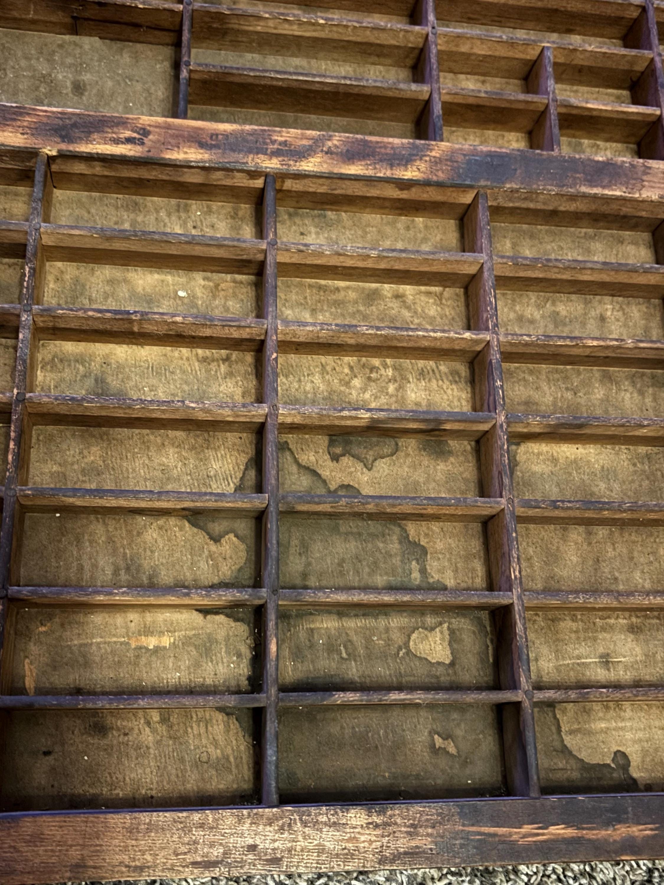 Vintage Printer Tray 32x17 | Wooden Typeset Drawer Shadow Box ...