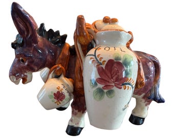 Saliera E Pepiera In Ghisa A Forma Di Cuore - Set Vintage Marrone Anticato Con Supporto In Metallo E Vetro - MACOSA - 5