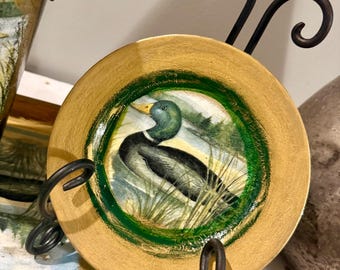 Plato de postre de pato hecho a mano