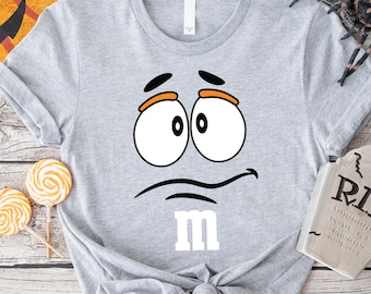 M & M Costume Group Matching Family Shirt, Matching Family Tee, Chocolate Halloween T-Shirt, Cute Candy Party Tee, Christmas MM Face T-Shirt