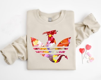 Fire Dragon Sweatshirt, Fantasy Dragon Pullover, Mythical Creature Crewneck, Dragon Lover Gift, Cozy Graphic Sweatshirt, Cool Fantasy Top