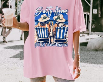 Salty Moms Beach Club Shirt, Comfort Colors Beach Shirt, Girls Just Wanna Have Sun Mom Shirt, Summer Vibes Shirt, Aesthetic Beach Tee