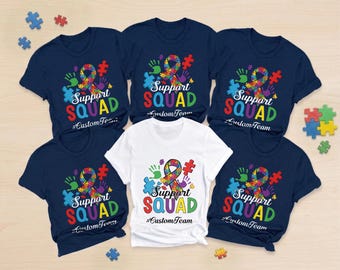 Custom Support Squad Matching Shirts, Autism Awareness Tee, In April We Wear Blue, Support Squad Autism Shirt, Autism Day Shirt
