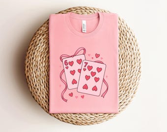 Couple 6 7 Shirt, Playing Cards Valentine 6 7 Shirt, Coquette Funny Matching Shirts, Valentines Day Tshirt, Valentines Gift, Honeymoon Tee