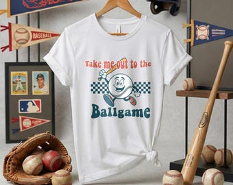 Take Me Out To The Ballgame Shirt, Baseball Game Day Tee, Vintage Sports Fan T-Shirt, Funny Retro Baseball Shirt, Gift For Baseball Fan