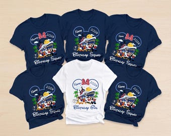 Disney Birthday Cruise Shirt, Mickey Squad Matching Family Shirts, Personalized Mickey and Friends  Disney Birthday Cruise shirts