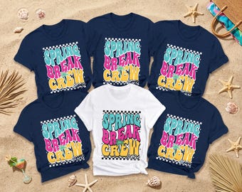 Spring Break Crew Shirt, Spring Break Squad 2026 Shirt, Garment-Dyed Group Vacation Tee, Group Matching Spring Break Tee, Spring Break Shirt
