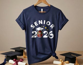 Custom Photo Senior 2026 Shirt, Back to School Vintage Photo Shirt, Custom Picture Shirt, Graduation Tee, High School Senior